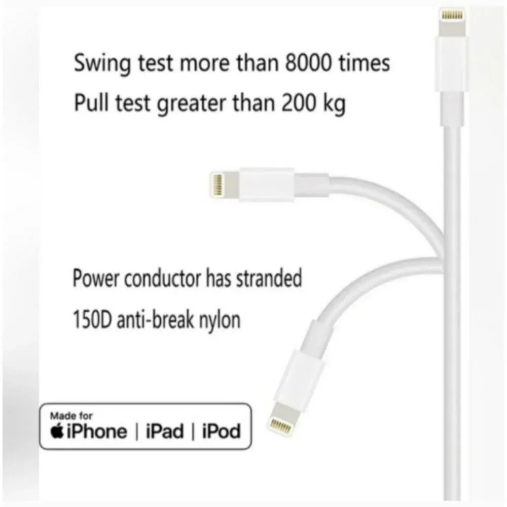 3 x Apple MFI Certified 6' Lightening Charging Cable Apple